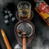 Set cadou pentru trabuc și whisky cu pahar și accesorii