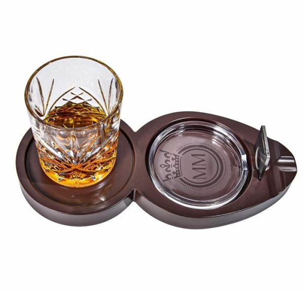 Set cadou pentru trabuc și whisky cu pahar și accesorii