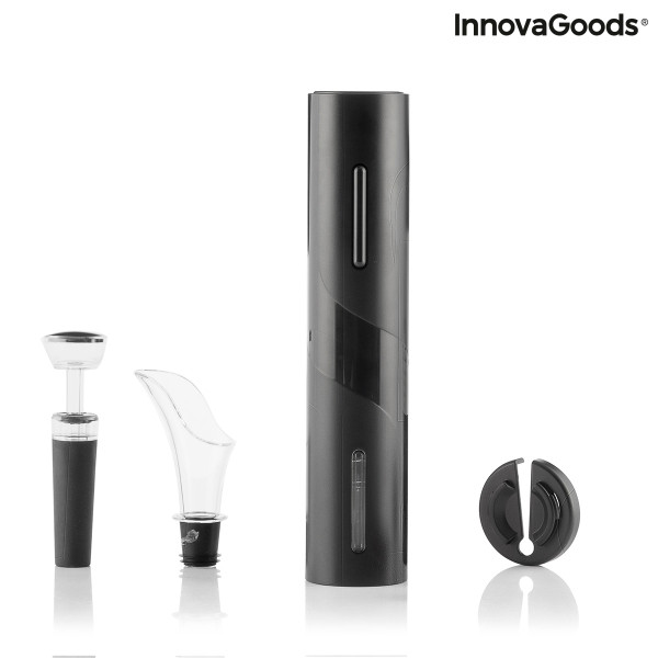 Set cadou pentru vin cu tirbușon electric și accesorii