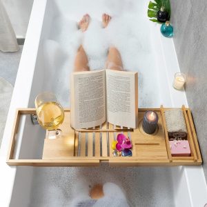 Suport extensibil pentru cadă din bambus Bamboo Spa