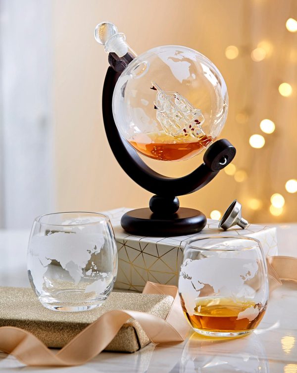 Set cadou cu decantor glob și două pahare